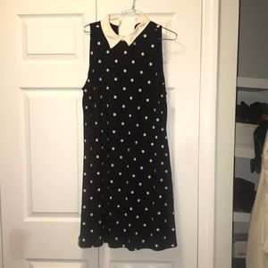 Ralph Lauren Black and White Poka Dot Dress | Collar | Midi | Sleeveless